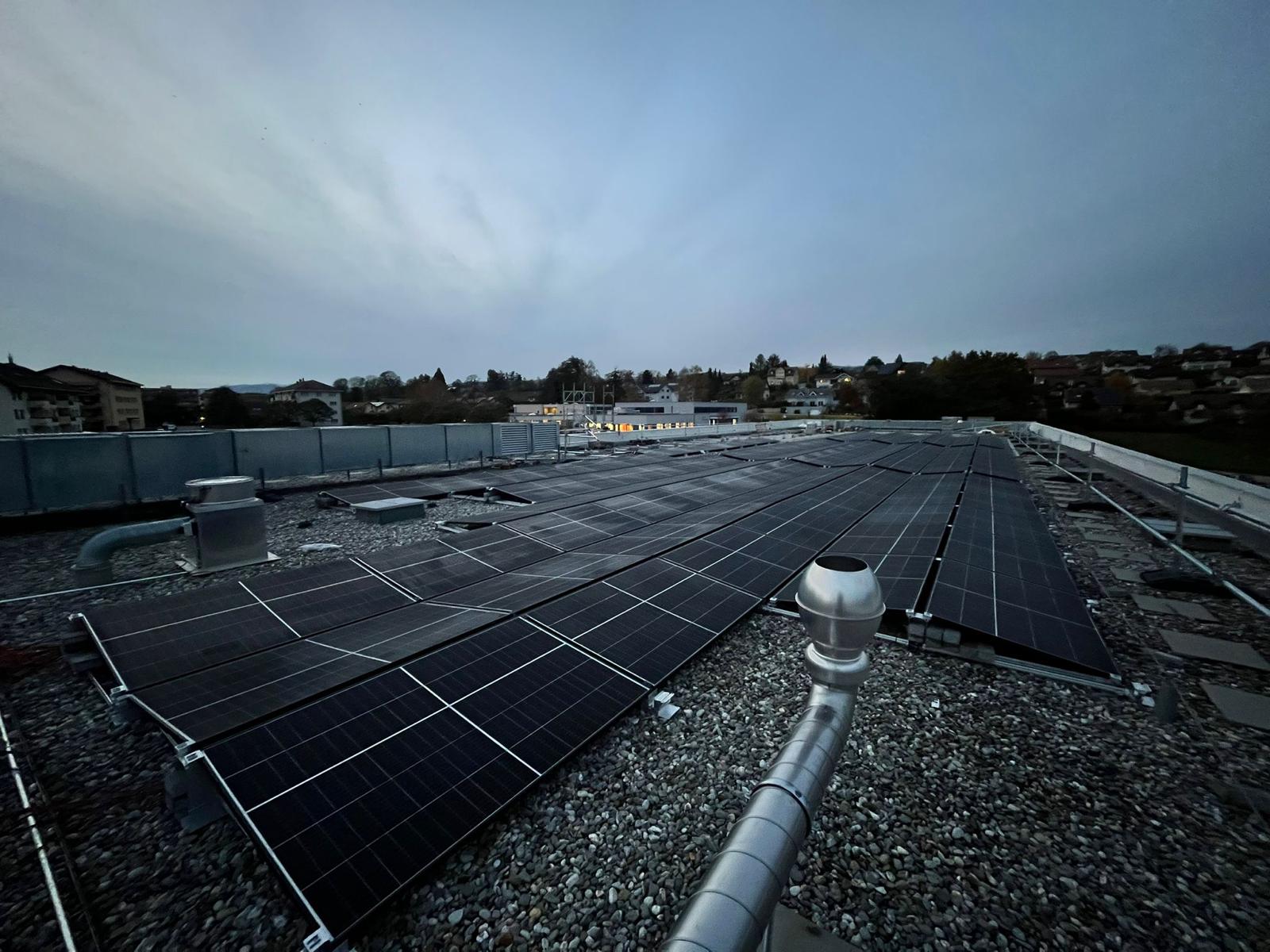 Instalação em terraço com lastro